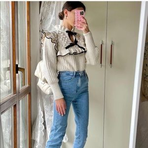 Zara bow knit sweater